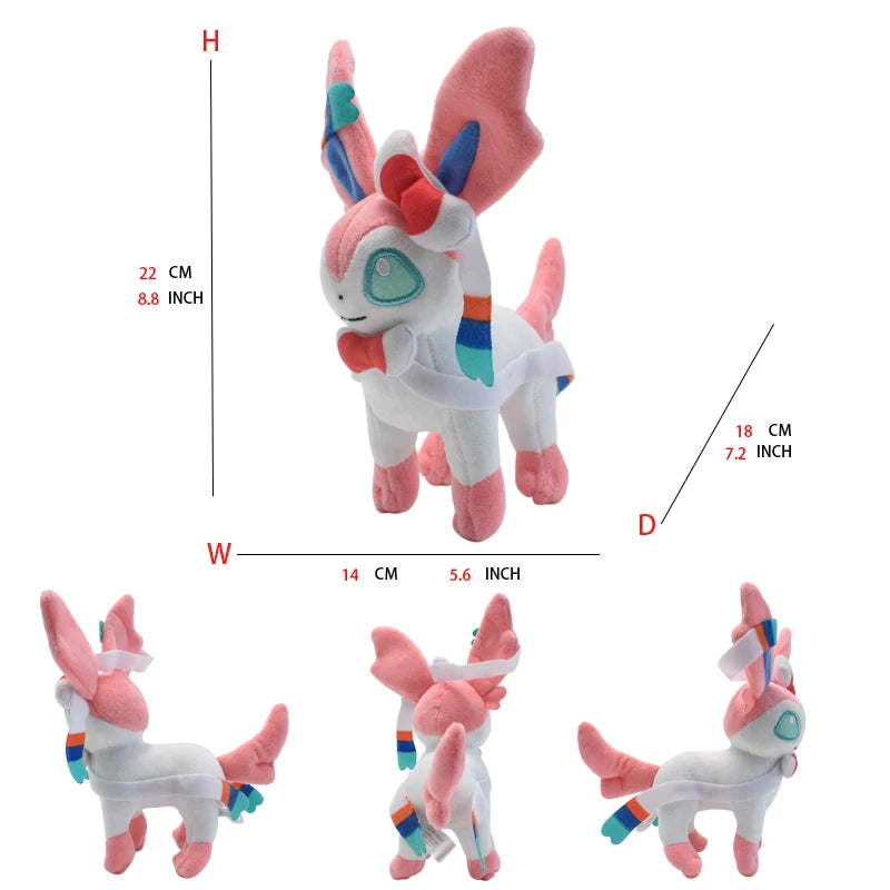 Pokémon Eevee Evolution Plush Toys - Soft Stuffed Animal Dolls Featuring Sylveon, Flareon, Jolteon, Umbreon, Vaporeon & Pikachu