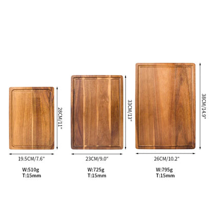 Wooden Cutting Board - Beech & Walnut Butcher Block for Meat, Cheese & Kitchen Chopping