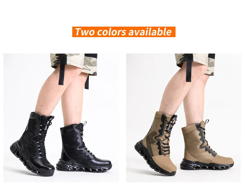 Men's Steel Toe Work Sneakers - Safety Shoes, Puncture-Proof Boots, Indestructible Lightweight Footwear for Security
