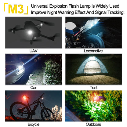 Donwof M3 Car & Motorcycle Strobe Light – Waterproof LED Anti-Collision Warning with Remote