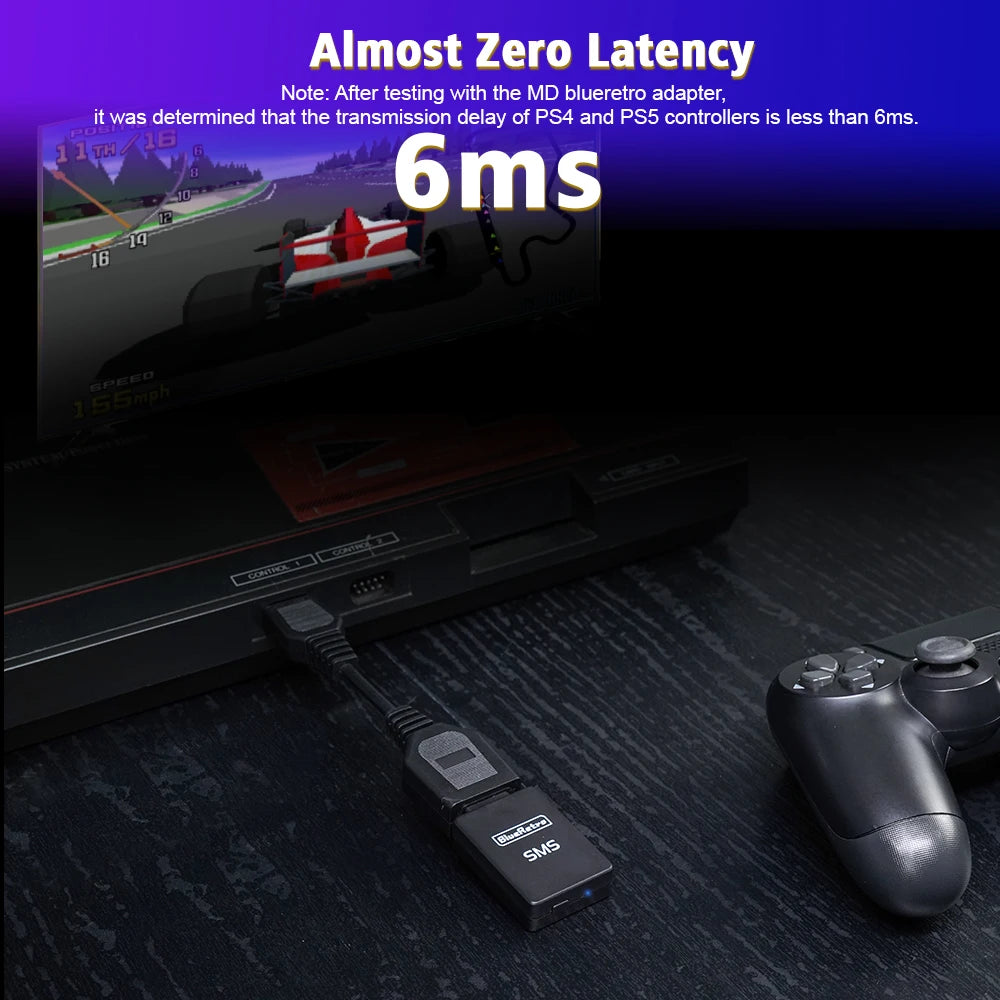 RetroScaler BlueRetro Wireless Controller Adapter – SMS Sega Master System Console Compatible