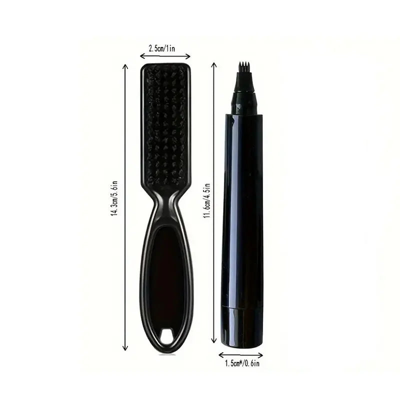 Beard Filling Pen Kit – Waterproof Beard Enhancer with Brush, Shaping & Coloring Tools for Men in Black or Brown