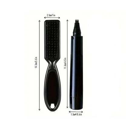 Beard Filling Pen Kit – Waterproof Beard Enhancer with Brush, Shaping & Coloring Tools for Men in Black or Brown
