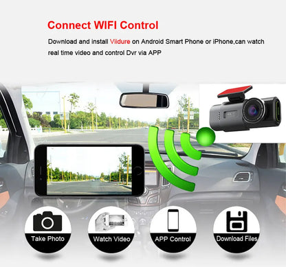 Dual Lens Dash Cam 4K UHD – Car Camera DVR with Night Vision, Wi-Fi, GPS, 24H Parking Monitoring