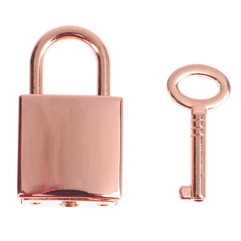 Vintage Heart-Shaped Metal Mini Padlock – Key Lock for Bags, Suitcases, and Luggage Boxes with Key