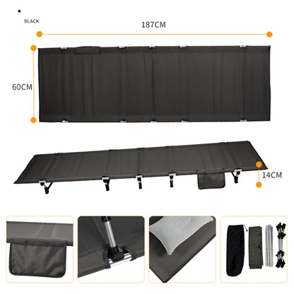 Portable Foldable Camping Cot - Single Person Outdoor Folding Bed, 330LB Capacity, Compact for Picnic & Camping