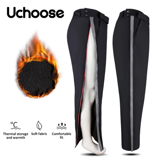 Winter Motorcycle Pants – Water & Windproof Protection, Warm Leg Covers with Knee Pads for Men, Fall-Proof Cycling Leggings