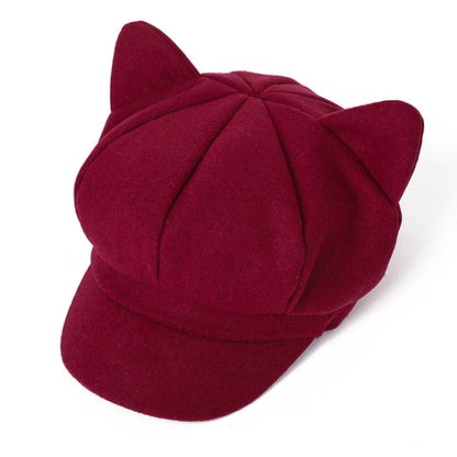 Autumn Winter Wool Newsboy Cap – Solid Octagonal Beret Hat for Women & Men, Casual Painter Style
