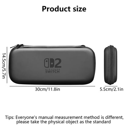 Slim Waterproof Carrying Case for Nintendo Switch 2 (2025) — EVA Hard Shell Protective Storage Handbag for Accessories