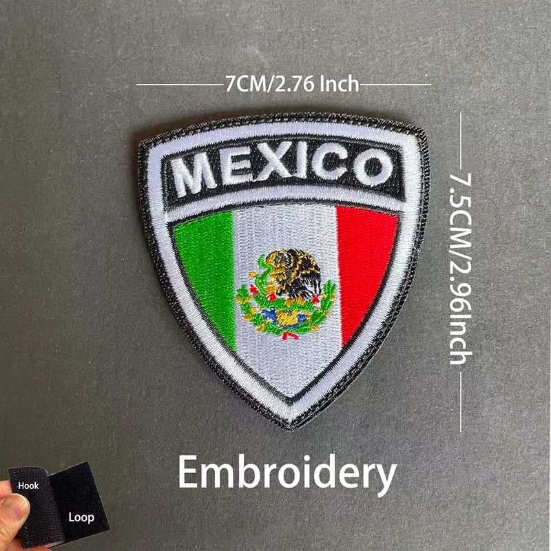 Mexico Flag Eagle Skull Patch - Embroidered Fabric & PVC Tactical Applique Badge for Bags and Gear