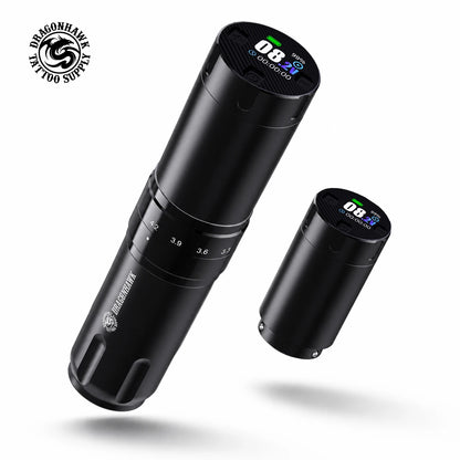Dragonhawk Fold3 Tattoo Pen Machine - LED Digital Display Wireless 2200mAh Battery for Lining & Shading