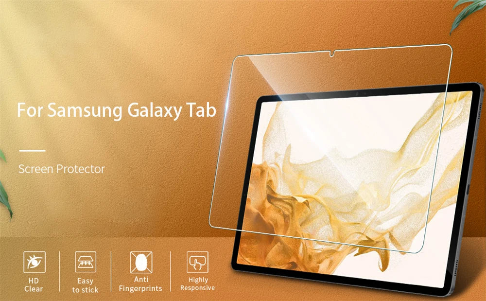 Tempered Glass Screen Protector – Samsung Galaxy Tab S8/S7/S6/S5E/A8/A7/A10.5/A10.1 Tablets