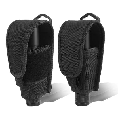 Tactical Flashlight Holster - Nylon MOLLE Torch Pouch with Waist Belt Pack for Hunting & Camping