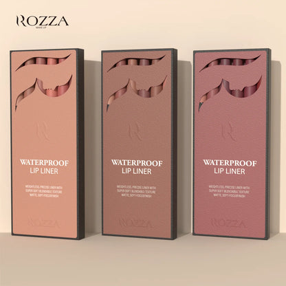 Rozza Waterproof Matte Lip Liner Pencil Set – Weightless, Precise, Super Soft & Blendable