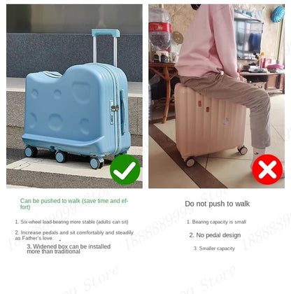 Kids Ride-On Suitcase with 360° Wheels & TSA Lock – Lightweight Cabin Luggage for Boys and Girls