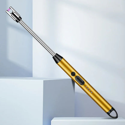 Type-C Rechargeable 360° Curved Windproof Plasma Lighter – Flameless USB BBQ & Kitchen Candle Ignition Electric Arc Lighter