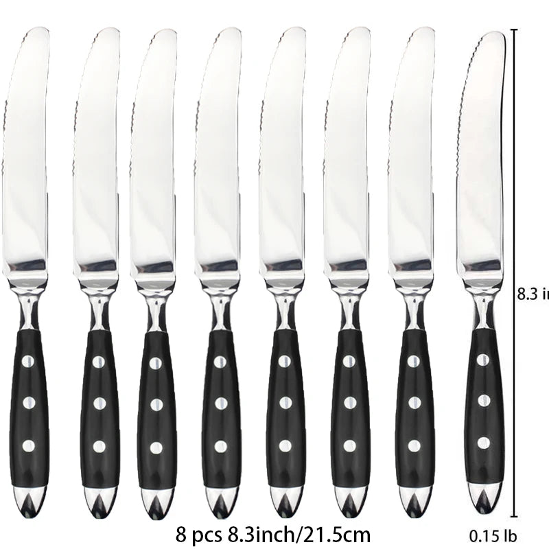 Classic Elegant Stainless Steel Cutlery Set – Fork, Spoon, Knife & Teaspoon Full Dining Steak Dinnerware Collection