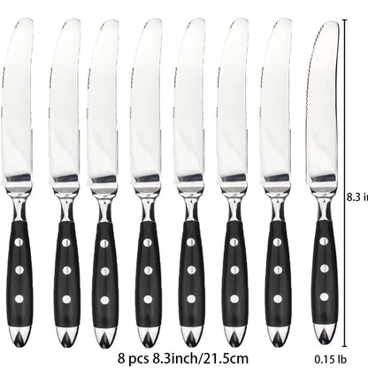 Classic Elegant Stainless Steel Cutlery Set – Fork, Spoon, Knife & Teaspoon Full Dining Steak Dinnerware Collection