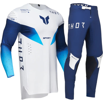 Thor 2026 Motorcycle Riding Set - Bleach Black Camo Off-Road Racing Gear Long Sleeve Jersey and Pants