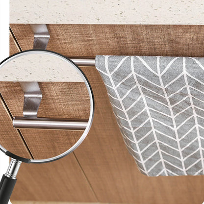1/2pcs Over-Door Towel Rack – Stainless Steel Hanging Bar for Bathroom & Kitchen Cabinets, White & Black Shelf Hanger