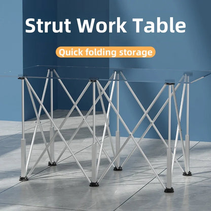 ALLSOME Stainless Steel Telescopic Strut Work Table – Portable Adjustable Sawhorse Support Workbench for Woodworking, Construction & Workshop Use