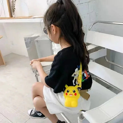 Cute Pikachu Silicone Purse – Pokémon Anime Shoulder Bag for Kids, Small Storage Princess Messenger Gift