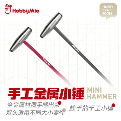HOBBY MIO HMH-01-R/G Mini Metal Hammer – DIY Assembly Tool for Plastic Model Building & Hobby Crafts