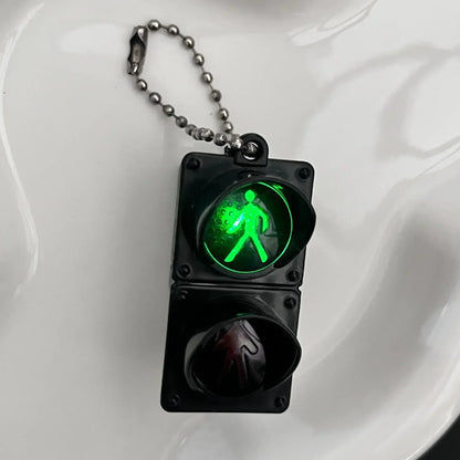 1/2Pcs Simulation Electronic Traffic Light Keychain – Mini LED Pedestrian Light Toy, Kids Cognitive Gift Pendant