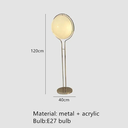 Nordic Designer LED Floor Lamp - Chrome Metal Acrylic Ball Light for Living Room & Hotel Decor