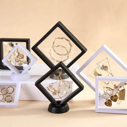 3D Acrylic Floating Frame Display Stand for Coins, Medals & Jewelry – Creative Showcase Holder