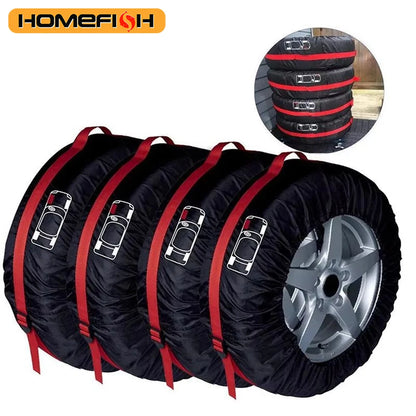 Tire Storage Bags — Dustproof, Waterproof Universal Car Wheel Covers, Portable Polyester Spare Tire Protector