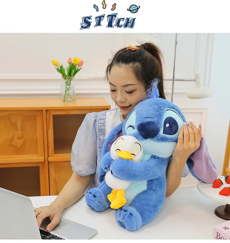 Disney Stitch Plush Doll - Lilo and Stitch Cute Duck Version, Kawaii Stuffed Toy for Christmas and Birthday Gifts