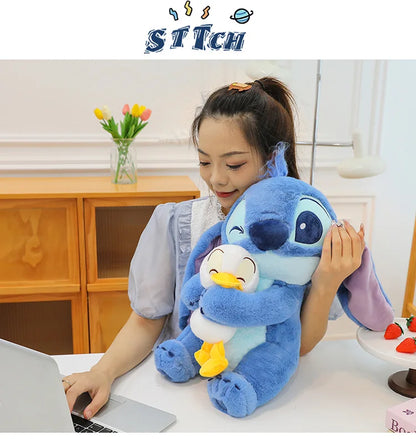 Disney Stitch Plush Doll - Lilo and Stitch Cute Duck Version, Kawaii Stuffed Toy for Christmas and Birthday Gifts