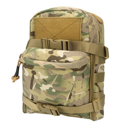 Mini Hydration Tactical Backpack – Outdoor Water Bladder Carrier with Zipper Pouch, 1000D Nylon for Hunting & Sports