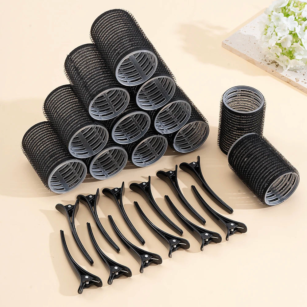 24-Piece Self-Grip Hair Rollers - Heatless Curlers for Volume, Bangs & Easy Styling