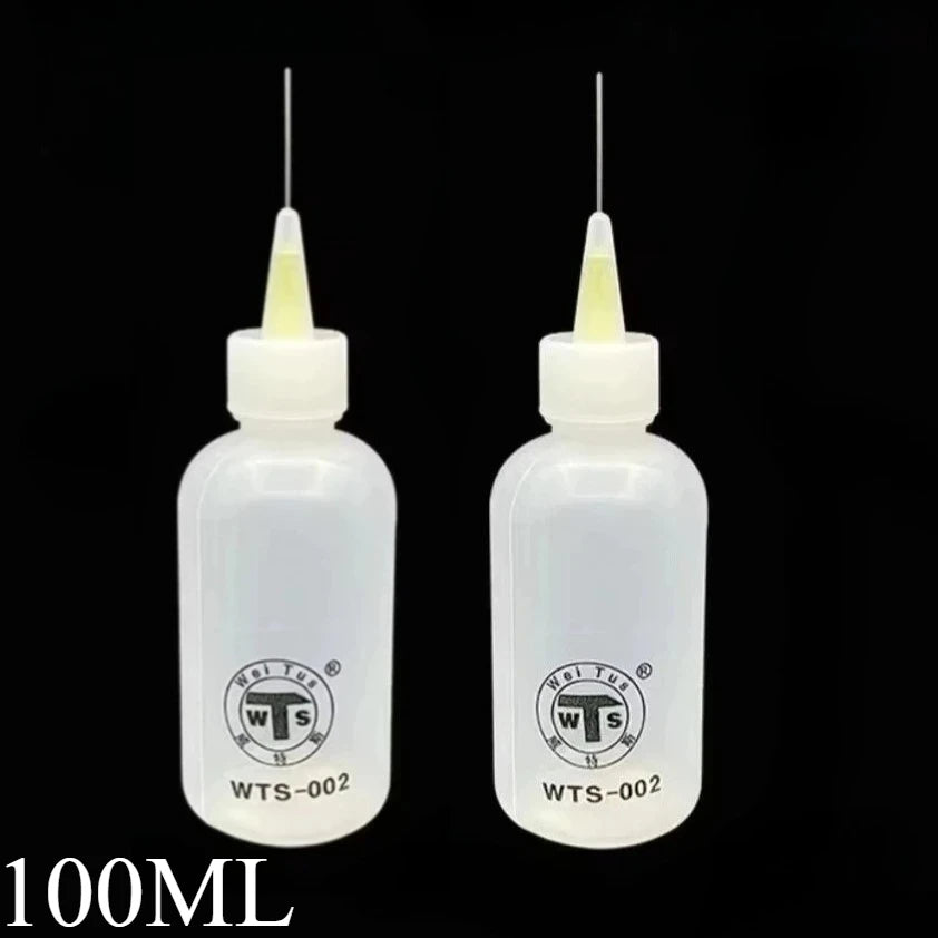 50ml Empty Plastic Precision Needle Bottle – Rosin Flux & 502 Glue Dispenser for Soldering, iPhone Repair & Electronics Tools