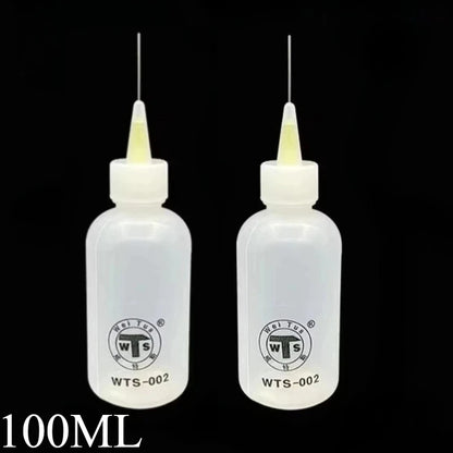 50ml Empty Plastic Precision Needle Bottle – Rosin Flux & 502 Glue Dispenser for Soldering, iPhone Repair & Electronics Tools