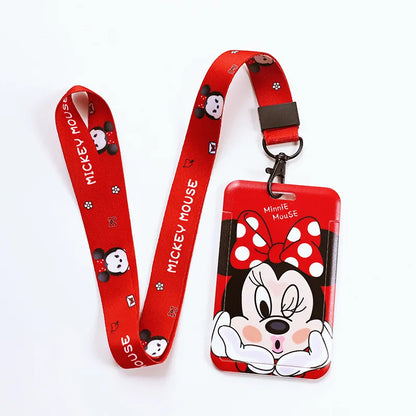 Disney Mickey ID Card Holder Lanyard – Girls Door Card Case, Hanging Rope Badge Holder, Neck Strap for Business Cards, Small Gift