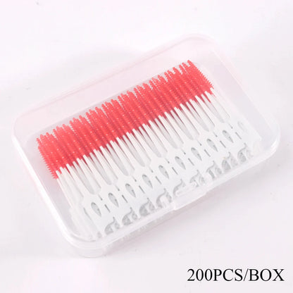 200-Piece Dental Floss Picks Set - Interdental Cleaning Tools for Daily Oral Hygiene and Dental Care