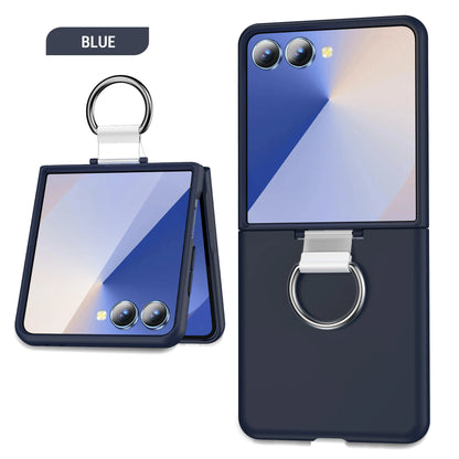 Shockproof Ring Holder Case for Samsung Galaxy Z Flip 7/6/5/4/3 5G - Hard PC Armor Protective Back Cover