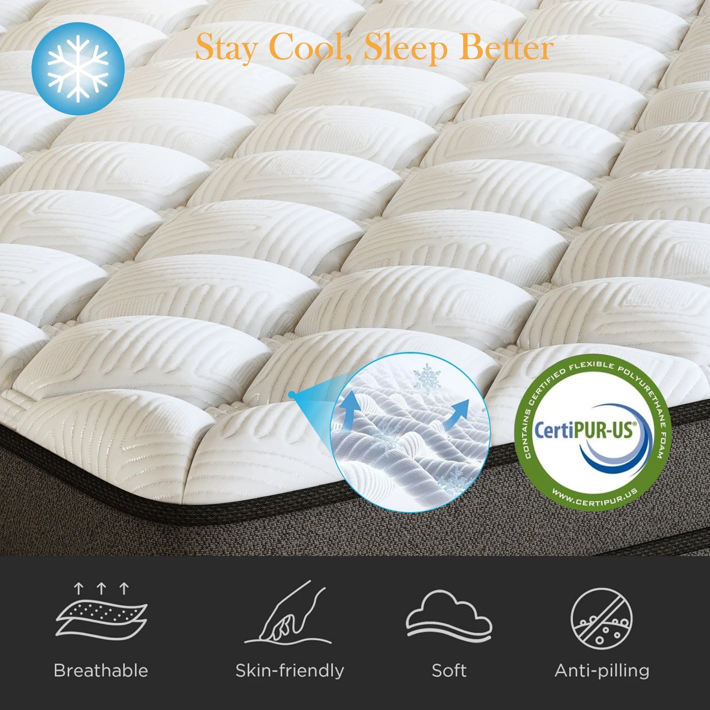 Full-Size Hybrid Mattress - 12/14-Inch Medium-Firm Gel Memory Foam with Pocketed Springs, Bed-in-a-Box Comfort