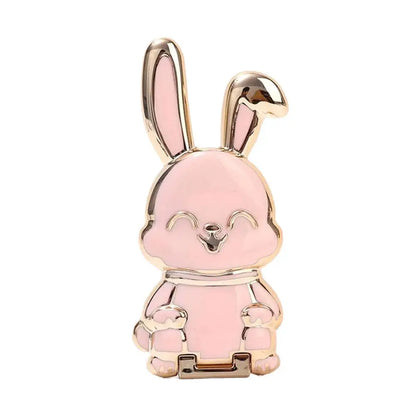 Universal Cat Mobile Phone Holder – 2-in-1 Metal Cell Phone Stand with Finger Grip & Makeup Mirror