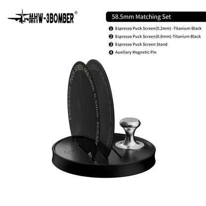 MHW-3BOMBER Espresso Puck Screen – 51/53/58.5mm Reusable Stainless Steel Coffee Filter, 0.8/0.2mm Thickness Coffee Tool