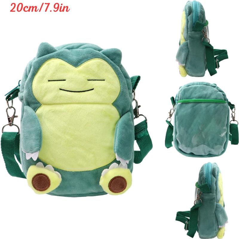 Pokemon Plush Shoulder Bag - Gengar Lucario Mimikyu Snorlax Pikachu Anime Kawaii Toy Gift for Kids