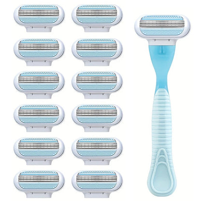 3-Layer Women’s Manual Razor — Replaceable Head Shaver for Armpit, Bikini & Body Hair Removal