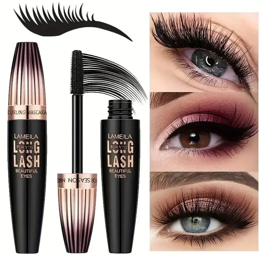 Waterproof 4D Mascara – Thick, Long, Smudge-Proof, Plumping & Curling Eye Makeup