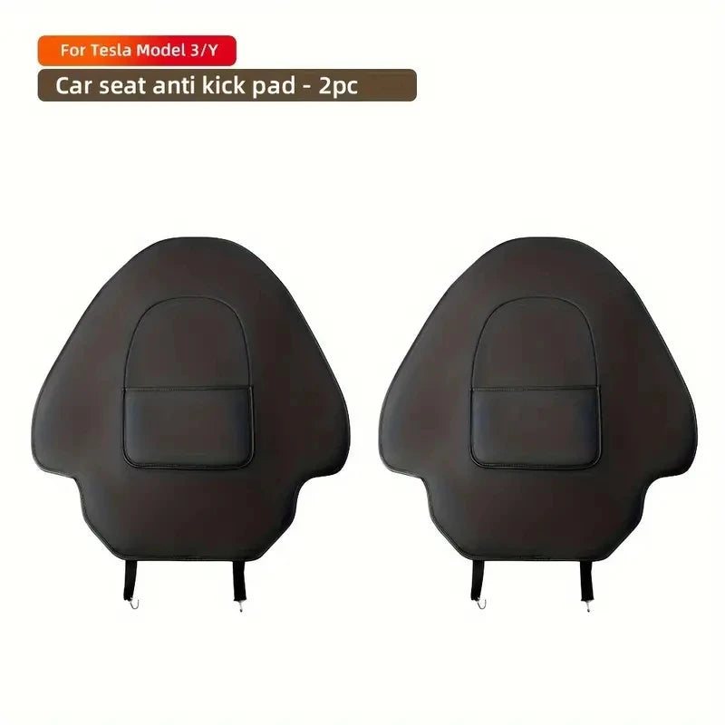 Car Seat Back Protective Mat – Anti-Kick Leather Scratch Protector for Tesla Model 3/Y Full Seat Accessories