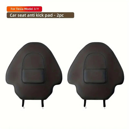Car Seat Back Protective Mat – Anti-Kick Leather Scratch Protector for Tesla Model 3/Y Full Seat Accessories