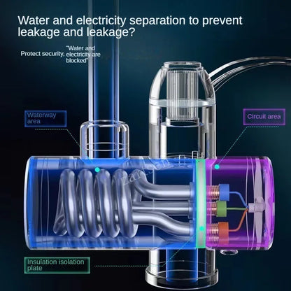 Electric Instant Kitchen Water Heater Faucet — Tankless Hot & Cold Heating Tap