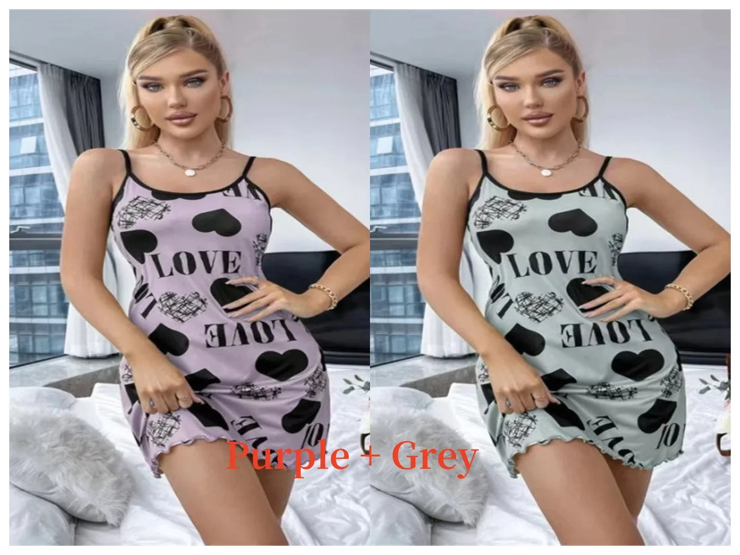 Women’s Cute Cartoon Nightgown - Sexy Halter Back Summer Pajamas & Home Wear Short Dress